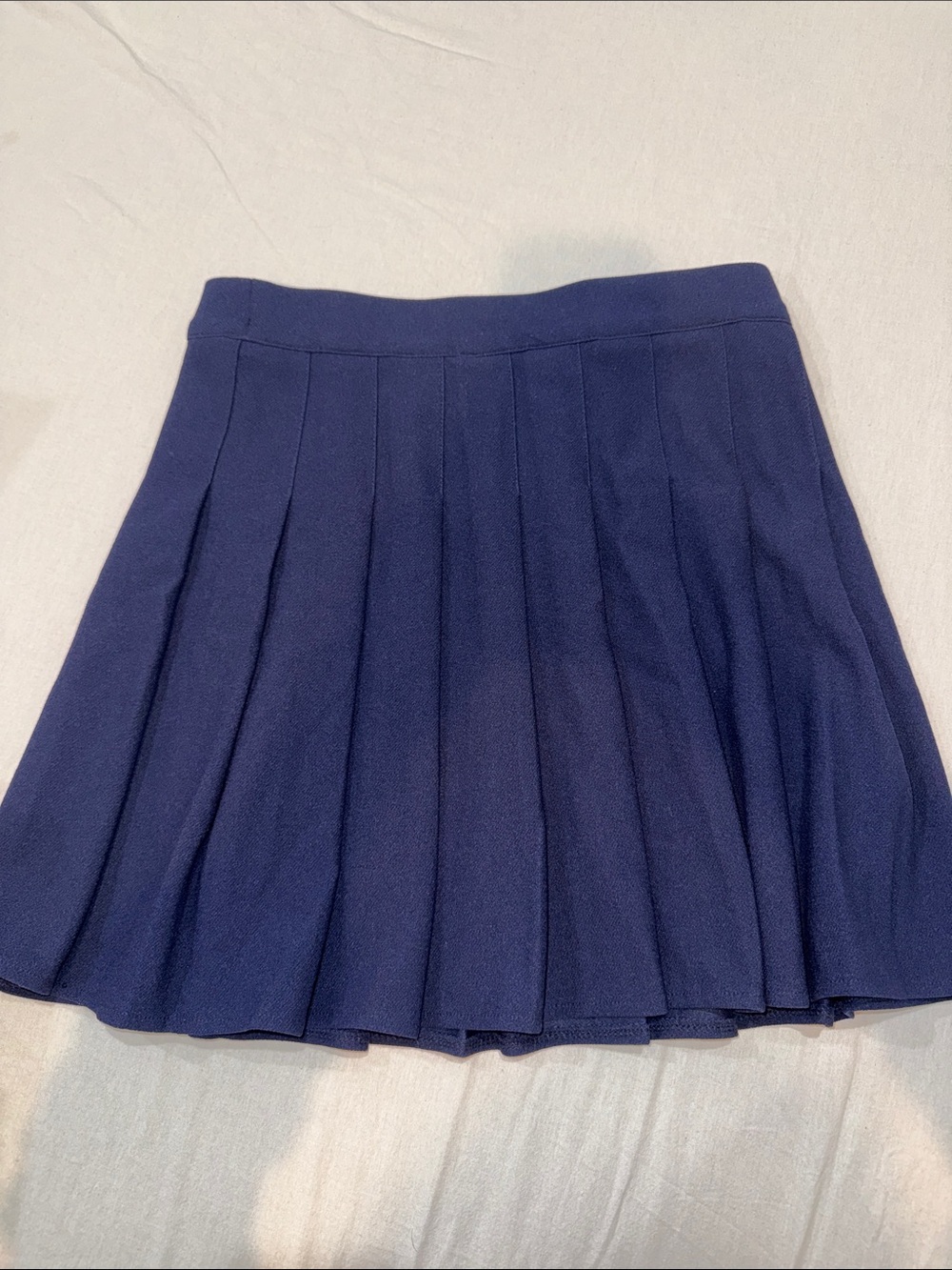 Navy Pleated Mini Skirt